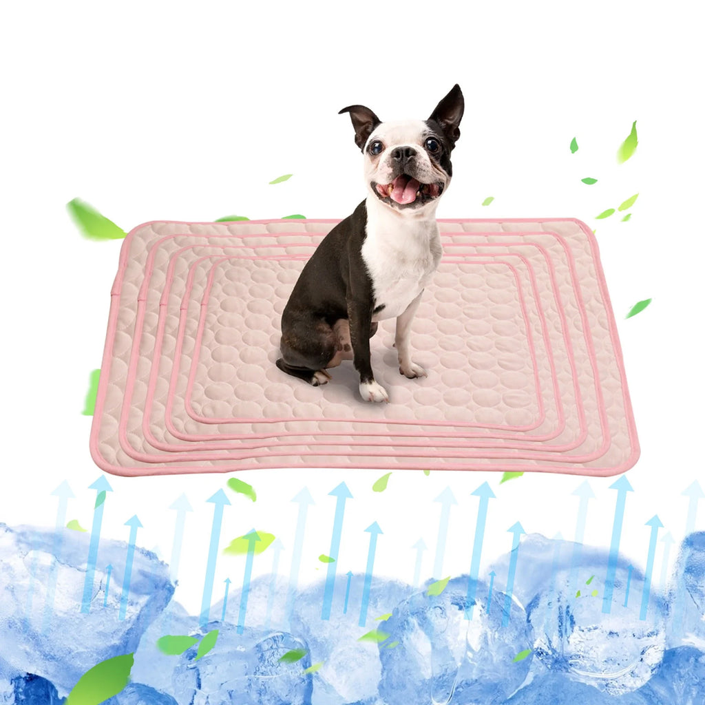 Pet Products Cool Mat-Dog Cooling Mat Summer Pet Cooling Pads, Ice Silk Cooling Mat for Dogs & Cats, Portable & Washable Pet Cooling Blanket for Kennel/Sofa/Bed/Floor